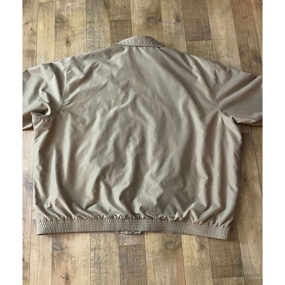 Chaps Ralph Lauren Tan Harrington Jacket Mens 4XB Big Zip Front Lined - Picture 3 of 10
